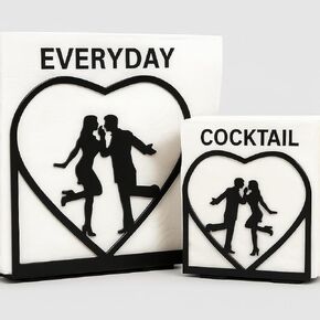 Decorative Napkin Holder for Kitchen & Dining Table – 2 Pack Metal Napkin Holders for Everyday & Cocktail Napkins – Floral & Dog Design – Anti-Scratch Slip-Resistant Paper Napkin Dispenser in Saudi Arabia