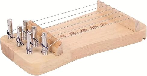 Mini Guzheng Solid Wood Finger Trainer Exerciser Portable Wooden Small Guzheng Practice Guzheng (Brown) in Kuwait