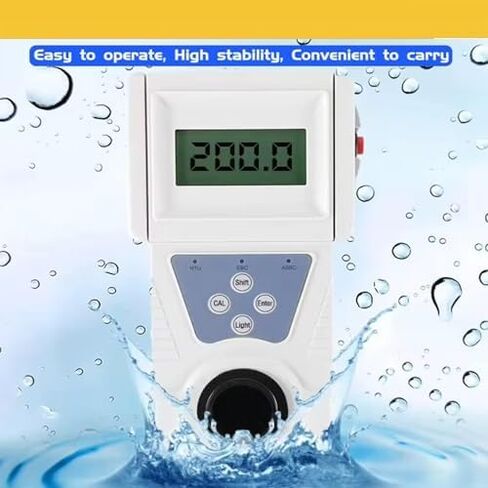 Turbidity Meter Portable Turbidimeter Turbidity Meter Digital Water Turbidimeter with Minimum Indication 0.1 NTU 200 NTU Formazine Turbidity Solution ISO7027 Standards for Plants Waterworks in Saudi Arabia