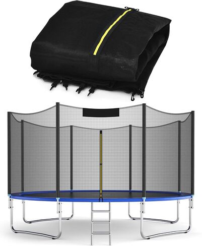 شبكة أمان Goplus trampoline لمدة 8 أقدام و 10 أقدام و 12 قدمًا 15ft 15ft 16ft 16ft 16ft الإطار الترامبولين ، شبكة بديل مقاومة للطقس مع سحاب مزدوج الرأسين ، والسنانير ، الشبكة فقط in Saudi Arabia