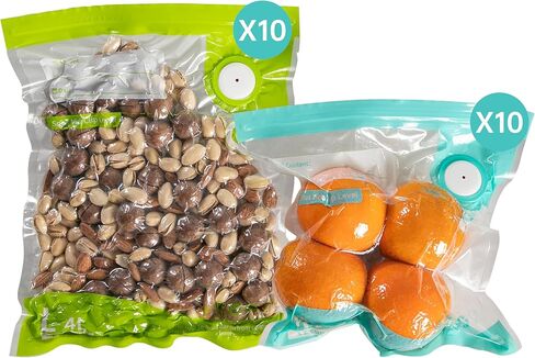 الحفاظ على أكياس سدادات الفراغ القابلة لإعادة الاستخدام للأغذية -20 BPA- أكياس تخزين الطعام الكبيرة الحرة ، تاريخ القابل للكتابة ، الفريزر ، متوافق مع سدادات الفراغ باليد in Kuwait