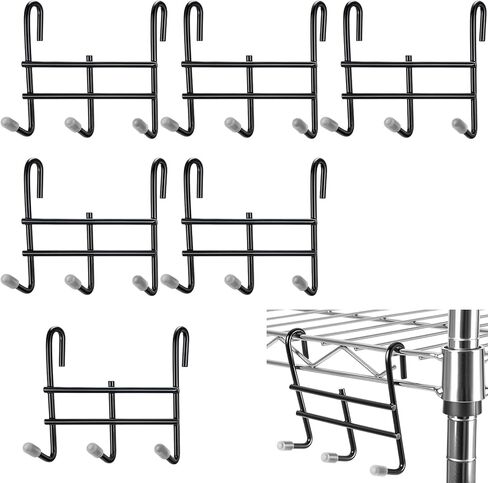 6 حزمة 3 خطاف المرفق لرفف الأسلاك 3.75 "L x 1.625" D x 3.25 "H الأسلاك الرفوف الملحقات الصلب معلقة رف المعدن لمنظم التخزين (أبيض) in Saudi Arabia