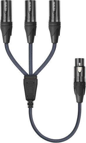 2ft 3pin xlr ذكر إلى 3 كابل من الإناث y ، XLR Splitter 1 ذكر إلى 3 كابل صوت أنثى للخلاط ، الميكروفون in Saudi Arabia