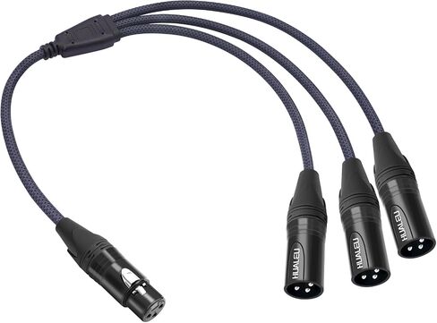 2ft 3pin xlr ذكر إلى 3 كابل من الإناث y ، XLR Splitter 1 ذكر إلى 3 كابل صوت أنثى للخلاط ، الميكروفون in Saudi Arabia