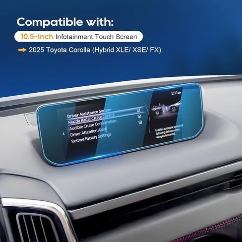 واقي شاشة ملاحة السيارة LFOTPP لعام 2021 2022 2023 Mazda CX-5 CX5 CX-9 CX9 10.25 بوصة [2021 Sport/Touring/Carbon Edition/Grand Touring/Grand Touring Reserve/Signature] واقي شاشة لمس مركزي لعرض معلومات السيارة (2021-2023) in Kuwait