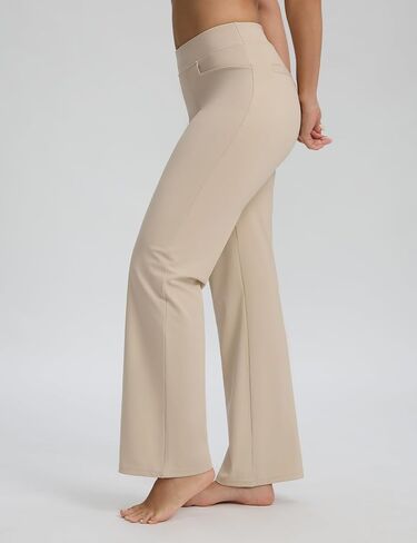 Seamaid Womens 30" Wide Leg Yoga Pants with Pockets High Waisted Stretch Casual Dress Pants in Kuwait