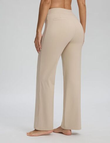 Seamaid Womens 30" Wide Leg Yoga Pants with Pockets High Waisted Stretch Casual Dress Pants in Kuwait