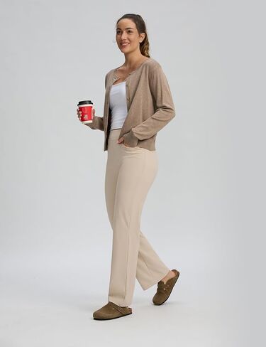 Seamaid Womens 30" Wide Leg Yoga Pants with Pockets High Waisted Stretch Casual Dress Pants in Kuwait
