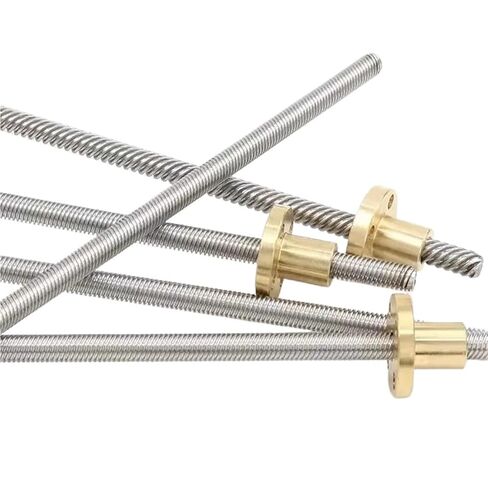 برغي الكرة الخطية الدقة الجزء T8 خيوط المسمار الرصاص 8 مم 304 الفولاذ المقاوم للصدأ T8 منحرف المسمار والمكسر (150 ملم) in Kuwait