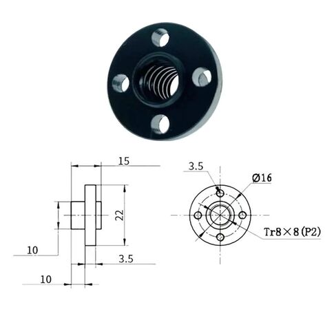 Metal Ball Screw nut TR8 Lead Screw POM Nut T8 Nut Trapezoidal Screw POM Lead 12mm(5PCS) in Saudi Arabia