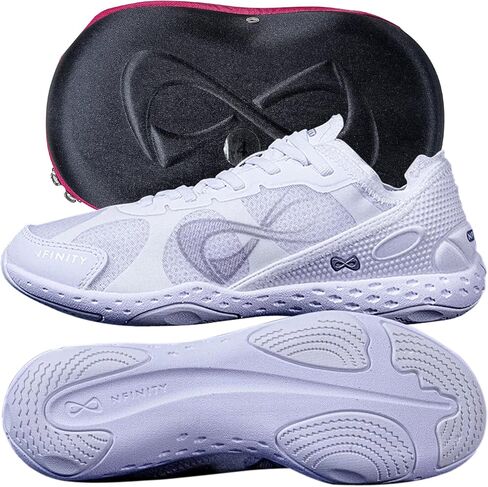 Nfinity Vengeance White Cheer Shoes for Youth Girls-أحذية رياضية عالية الأداء للتنفس للتشجيع والرقص والتدريب الرياضي-خفيف الوزن ودائم للمنافسة in Kuwait