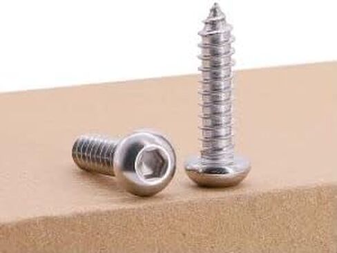 M4 x 25mm (80 pcs) Button Head Socket Cap Sheet Metal Screws, 304 Stainless Steel 18/8, Allen Hex Drive 2.5mm, Wood Screws with Self Tapping Point in Saudi Arabia