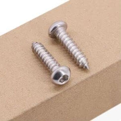 M4 x 25mm (80 pcs) Button Head Socket Cap Sheet Metal Screws, 304 Stainless Steel 18/8, Allen Hex Drive 2.5mm, Wood Screws with Self Tapping Point in Saudi Arabia