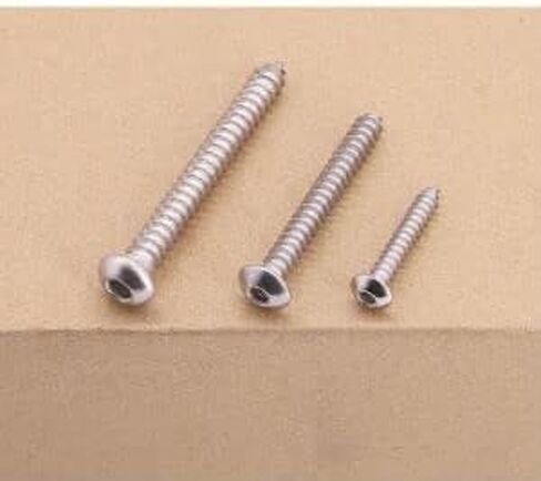 M4 x 25mm (80 pcs) Button Head Socket Cap Sheet Metal Screws, 304 Stainless Steel 18/8, Allen Hex Drive 2.5mm, Wood Screws with Self Tapping Point in Saudi Arabia