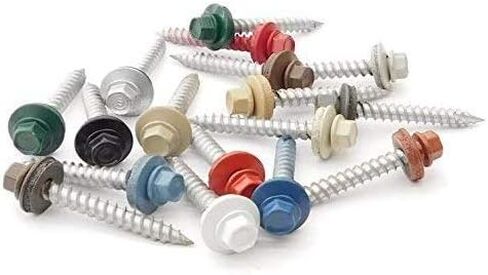 EAGLE 1 Metal Roofing Screws #10 - Painted Hex Head Self-Tapping Screws with EDPM Rubber Washer for Metal to Wood, Vinyl, Small Sheet Metal - Free Magnetic Driver (Charcoal Grey, 1.5 Inch, 250) in Saudi Arabia