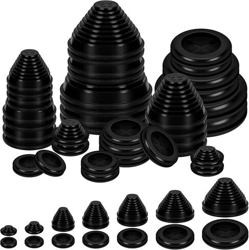 Glarks 28pcs 7 أحجام الحلقات المطاطية ، جولة مزدوجة الجوانب ذات الجوانب المزدوجة والبرج على شكل برج ، حماية سلكية جدار الحماية ، قابس فتحة مطاطية ، جرومة مطاطية مغلقة للأسلاك ، حماية الكابل in Saudi Arabia