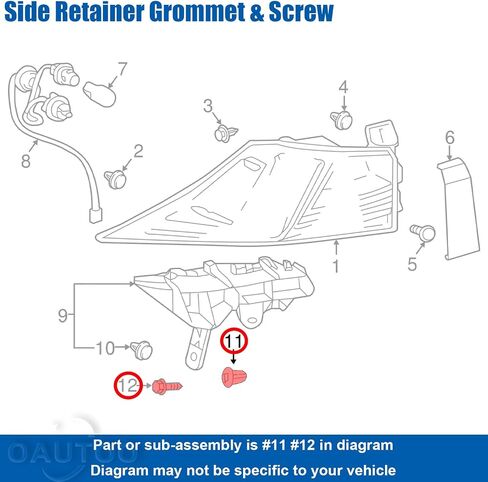OAUTOO 10Sets Bumper Cover Side Support & Lock motor cable Grommet with Screw Kit for Toyota & Lexus 90189-06203 90159-60477 Prius IS LS RX 2004-On in Saudi Arabia