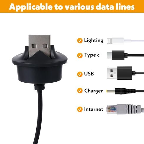 6pcs كبل مرنة جروميت 1 بوصة الحلقات المكتب السيليكون لمكتب الطاولة وغطاء ثقب الأثاث (أبيض وأسود) in Kuwait