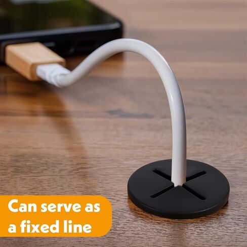 6pcs كبل مرنة جروميت 1 بوصة الحلقات المكتب السيليكون لمكتب الطاولة وغطاء ثقب الأثاث (أبيض وأسود) in Kuwait