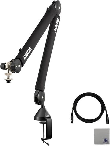 Rode PSA1+ Pro Studio Boom Arm للبودكاست والبث مع كابل XLR من الدرجة الاحترافية وقماش تلميع Streameye in Saudi Arabia
