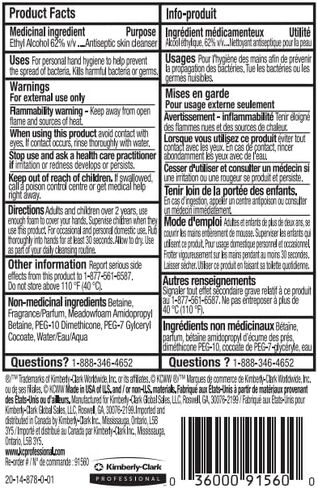Scott Professional Moisturizing Foam Hand Sanitizer (91560), 1.0 L, Foaming, Clear, Fresh Scent Manual Soap Refills, NSF E-3 (6 Bottles) in Kuwait
