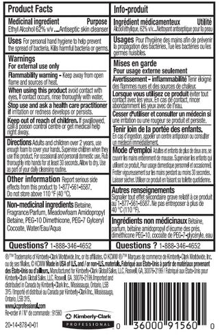 Scott Professional Moisturizing Foam Hand Sanitizer (91560), 1.0 L, Foaming, Clear, Fresh Scent Manual Soap Refills, NSF E-3 (6 Bottles) in Kuwait