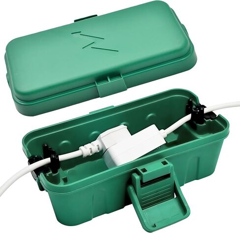Hrensaw Small Weatherproof Electrical Connection Box(Inner 5.5 x 3 x 2.2inch),Outdoor Electrical Box,Waterproof Extension Cord Covers for Plug, Extension Cables, Holiday Lights,Black in Saudi Arabia