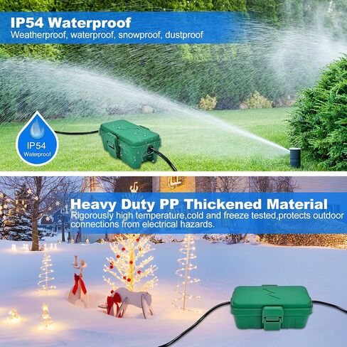 Hrensaw Small Weatherproof Electrical Connection Box(Inner 5.5 x 3 x 2.2inch),Outdoor Electrical Box,Waterproof Extension Cord Covers for Plug, Extension Cables, Holiday Lights,Black in Saudi Arabia