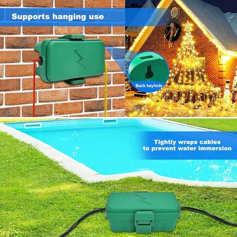 Hrensaw Small Weatherproof Electrical Connection Box(Inner 5.5 x 3 x 2.2inch),Outdoor Electrical Box,Waterproof Extension Cord Covers for Plug, Extension Cables, Holiday Lights,Black in Saudi Arabia