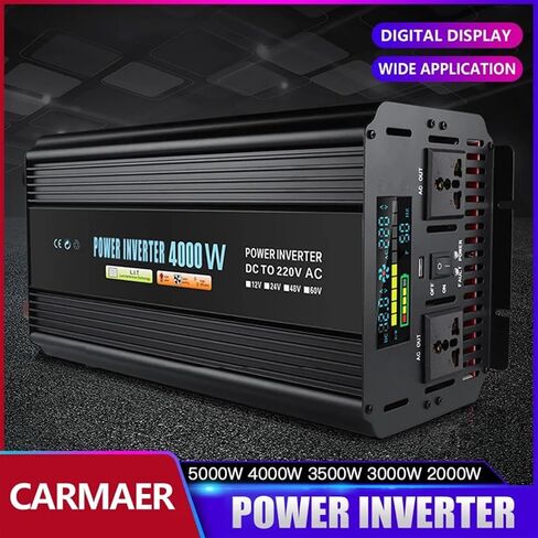 DZ 2000W 2500W Power Inverter DC 12V 24V 48V to AC 220V 230V Transformer with USB Socket Charging with LED Display car(2000w,DC24V-AC220V-UNIVERSAL) in Kuwait