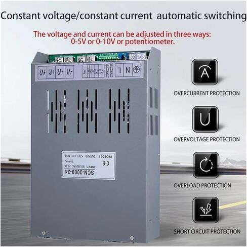 SCN-3000 Switching Power Supply 3000W Adjustable Voltage Current AC/DC 15V/24V/36V/48V/72V/110V/220V 220VAC SMPS for Motor(0-72V 41.6A-3000W) in Kuwait