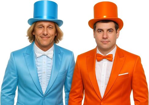 Nicky Bigs Novelties Dumb Dumber Felt Top Hat للبالغين القبعات الزرقاء الطويل Tux مع ساتان تقليم ملحقات الأزياء المضحكة للهالوين للرقص Cosplay أحداث in Saudi Arabia