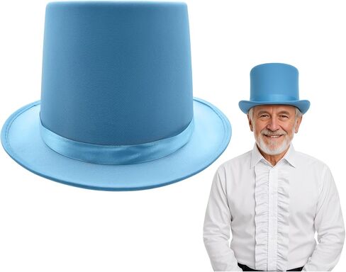 Nicky Bigs Novelties Dumb Dumber Felt Top Hat للبالغين القبعات الزرقاء الطويل Tux مع ساتان تقليم ملحقات الأزياء المضحكة للهالوين للرقص Cosplay أحداث in Saudi Arabia