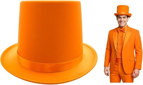 Nicky Bigs Novelties Dumb Dumber Felt Top Hat للبالغين القبعات الزرقاء الطويل Tux مع ساتان تقليم ملحقات الأزياء المضحكة للهالوين للرقص Cosplay أحداث in Saudi Arabia