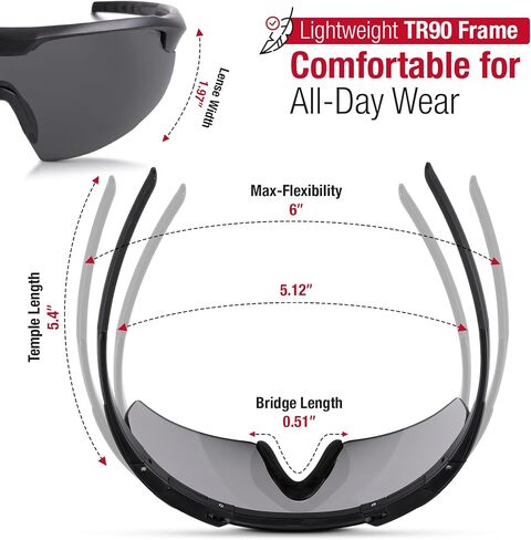 Desert Hawk Shooting Glasses - ANSI Z87.1+, MIL-PRF-32432A, Anti-Fog and Scratch Resistant Safety Glasses with UV Protection in Saudi Arabia