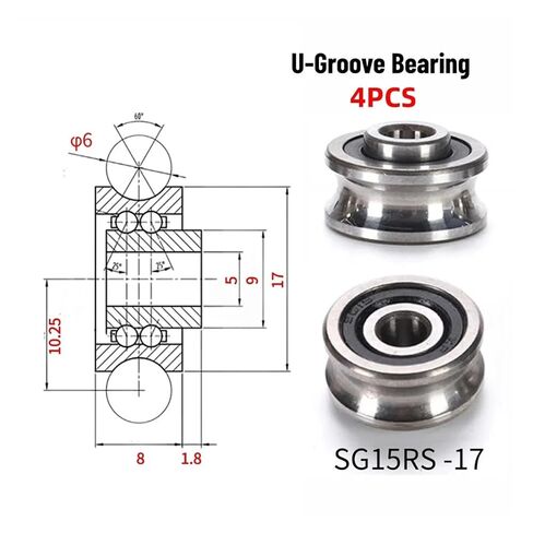 4pcs SG15 5x17x8mm على شكل حرف U براغي حزام محمل للكرة الطائرة مع الأخاديد (SG15) in Kuwait