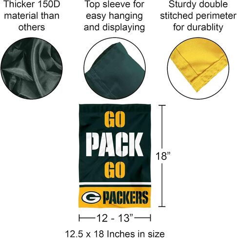 Green Bay Packers Go Pack Go Garden Flag Double Sided Banner in Saudi Arabia