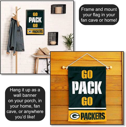 Green Bay Packers Go Pack Go Garden Flag Double Sided Banner in Saudi Arabia