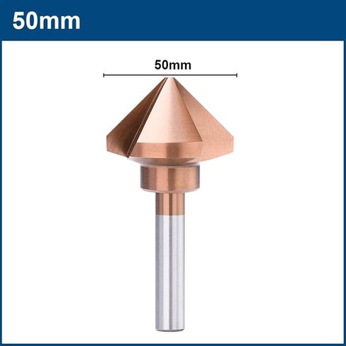 3 Flute Chamfering 90 Degees 4.5-50mm 6542 Countersink Drill Bit Wood Metal Hole Drilling Tool Metal 1Pcs(Bronze 50mm) in Saudi Arabia