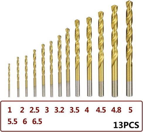 مجموعة بتات تويست بيت 1.0-13 ملم حفرة الحفر المعدنية المطلية لحفر الحفر المعدني الخشب بت 1SET (مجموعة 13 ٪) in Kuwait