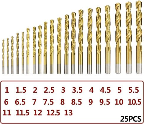 مجموعة بتات تويست بيت 1.0-13 ملم حفرة الحفر المعدنية المطلية لحفر الحفر المعدني الخشب بت 1SET (مجموعة 13 ٪) in Kuwait