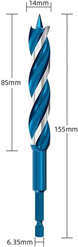 Three Blade Fast Drill 155/230mm 6.35mm Hex Handle Woodworking Support Roller Drill 1Pcs(20x230mm) in Saudi Arabia