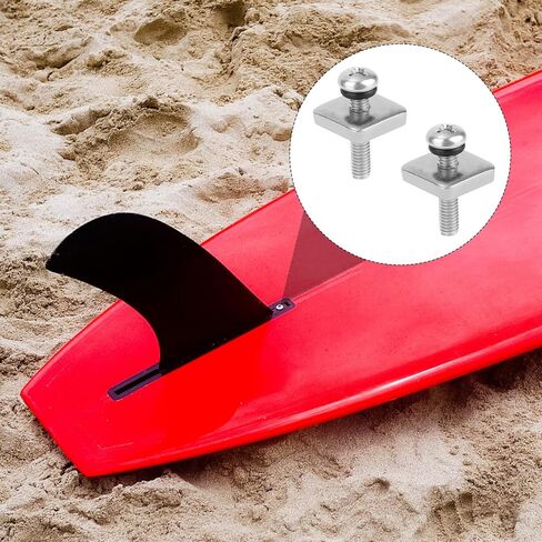 BOXOB 6pcs Thumb Fin Screws for Surfboard, 316 Stainless Steel Longboard Top Fin Screw and Plate with O Rings, Surfing Part Replacement Accessories for Surf Board and Inflatable SUP Paddle in Saudi Arabia