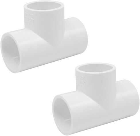 5PCS 1 Inch Tee PVC Fittings Adapter Pipe Fitting Connectors Socket x Socket for Sprinkler, Drip Irrigation System, Pipes Extension HE064-1 in Saudi Arabia