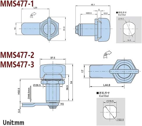 Keyless Handle Cabinet Cam Lock for Box Cupboard Locker Yacht Car Bathroom Window Hardware DIY Rarelock MMS477 1Pcs(MMS477-3) in Saudi Arabia