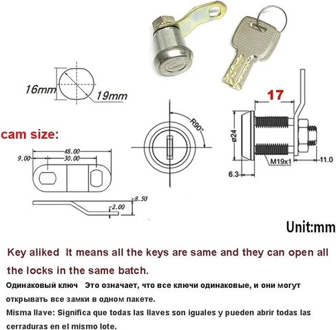 Stainless Cabinet Cam Lock Locker Cash Box Safe- Box Mailbox Drawer Vending Machine Outdoor Hardware Rarelock LK005 1Pcs(27mm-KD-SH03) in Saudi Arabia