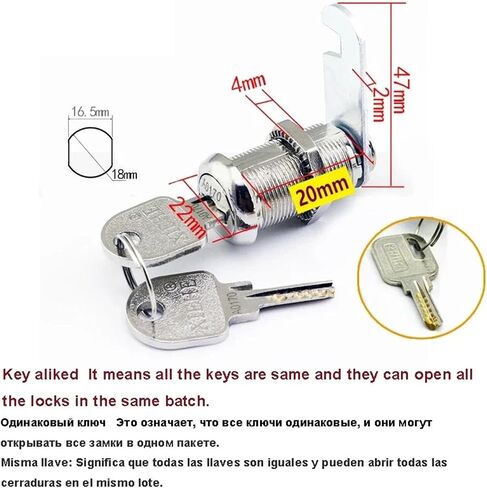 Cam Lock for Tool Or Cash Box Gym Cabinet Sliding Door School Locker Office Drawer Hardware Security DIY Rarelock MS486 1Pcs(Key Alike 25mm-01) in Saudi Arabia