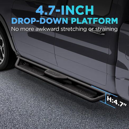 6 "لوحات تشغيل للفترة 2009-2014 Ford F150 Super Crew CAB Black Carbon Steel Drop Step Step Step Rail Nerf Bars in Saudi Arabia