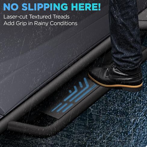 6 "لوحات تشغيل للفترة 2009-2014 Ford F150 Super Crew CAB Black Carbon Steel Drop Step Step Step Rail Nerf Bars in Saudi Arabia