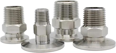 1pc KF16 ~ KF25 Flange Adapter Hexagonal External Thread 3/4''~1'' PT Outer Diameter Vacuum Stainless Steel Flange Pipe Fitting(KF25x3I8inch 62g) in Saudi Arabia